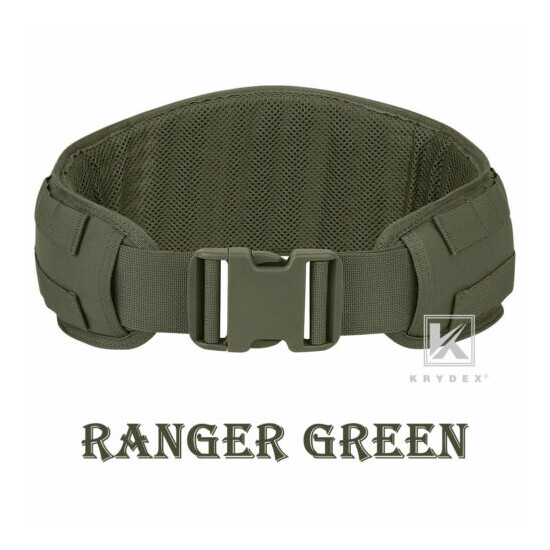 KRYDEX Tactical Belt Padded Battle Belt Ranger Green Mesh Lining MOLLE Webbing {2}