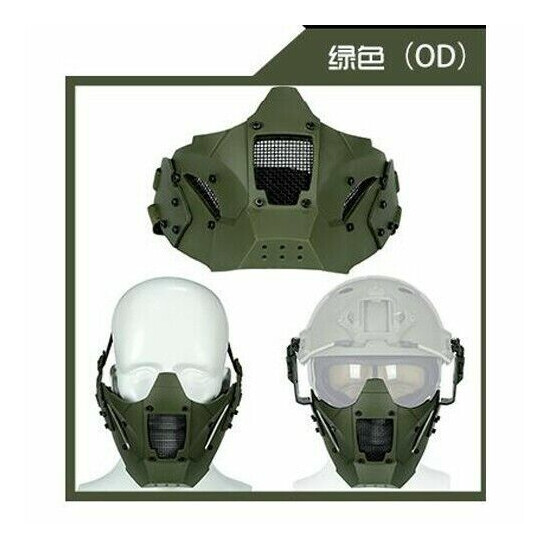 Tactical Half Face Guard Mask Protector For Helmet ( Two Ways To Wear Band/Rail) {17}