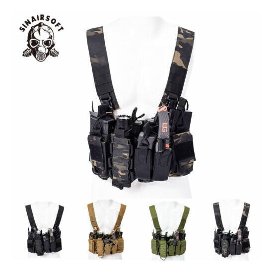 Tactical D3CR Chest Rig Disruptive Environments Hunting Airsoft W/ mag Pouches {1}