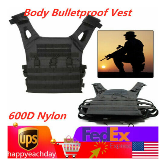 Body Bulletproof Vest Front Back Plates Armor Tactical Jacket Guard Security USA {1}