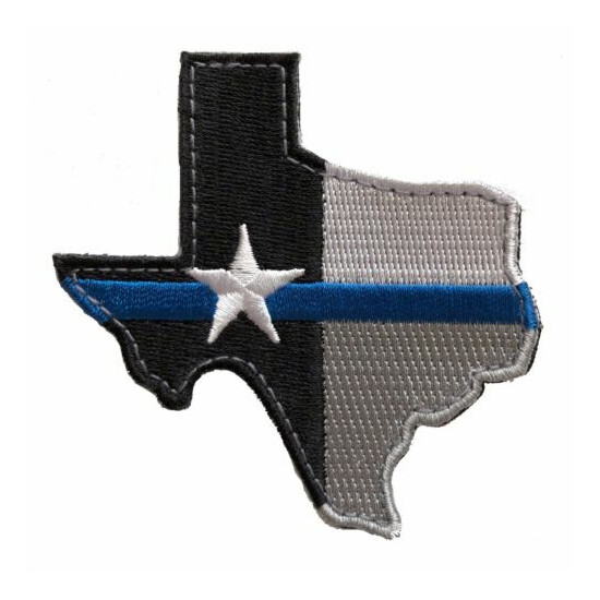 Thin Blue Line Texas Morale Patch Hook & Loop Gear Bag Tac Vest Police {1}