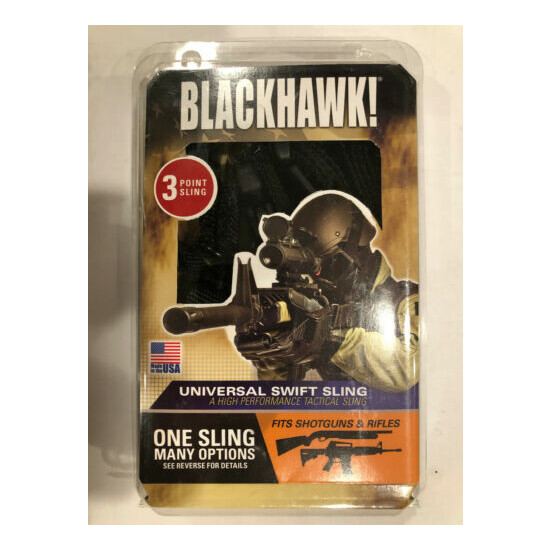 Blackhawk Universal 3-Point Swift Sling 1.25" Nylon Webbing Black 70GS17BK {1}