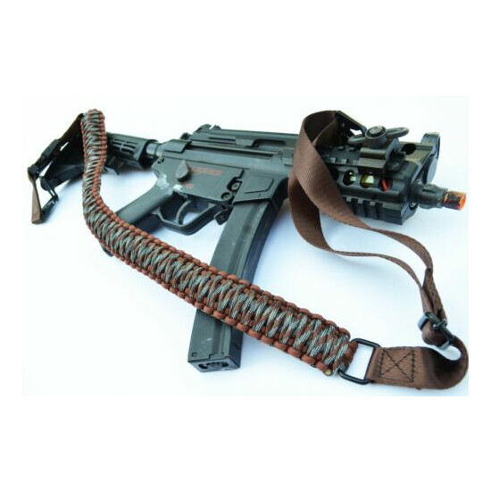 60" Tactical 550 Paracord Gun Rifle Bow Shotgun Sling 1 or 2 Point RUSTIC CAMO {1}