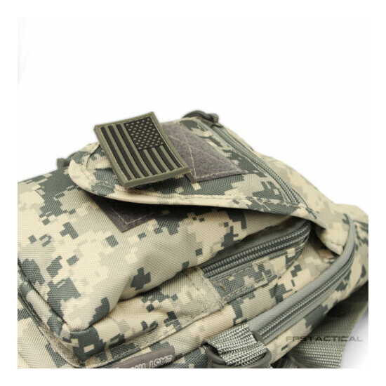 East West USA ACU Digital Camo Tactical Military Sling Backpack w Removable Flag {7}