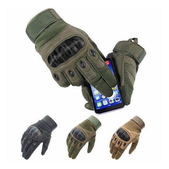 Tactical Hard Knuckle Full Finger Gloves Hunting SWAT Army Military Combat CS {1}
