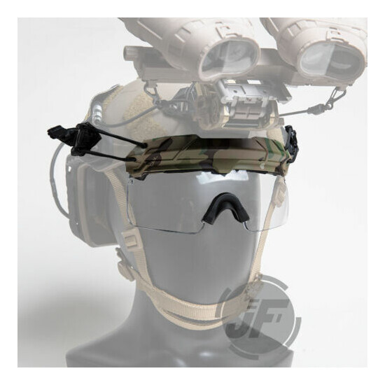 Tactical Helmet Goggles Anti-fog Transparent Lens w/ Rail Clips for FAST Helmet {5}
