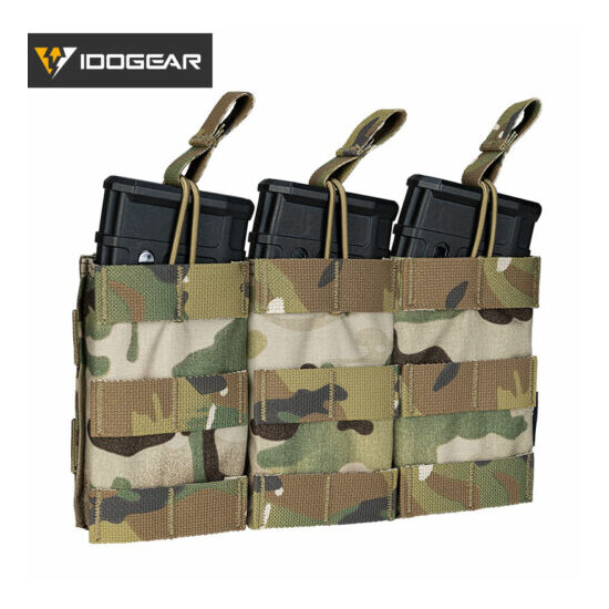 IDOGEAR Tactical 5.56 .223 Mag Pouch MOLLE Modular Triple Open Top Hunting Gear {2}