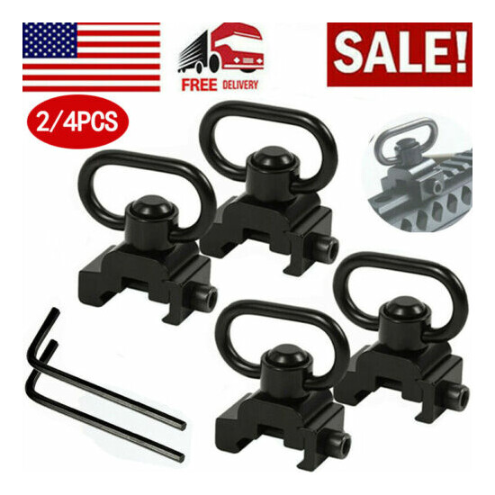 2/4 PCS QD Sling Swivel Attachment with 20mm Picatinny Rail Mount Quick Release {1}