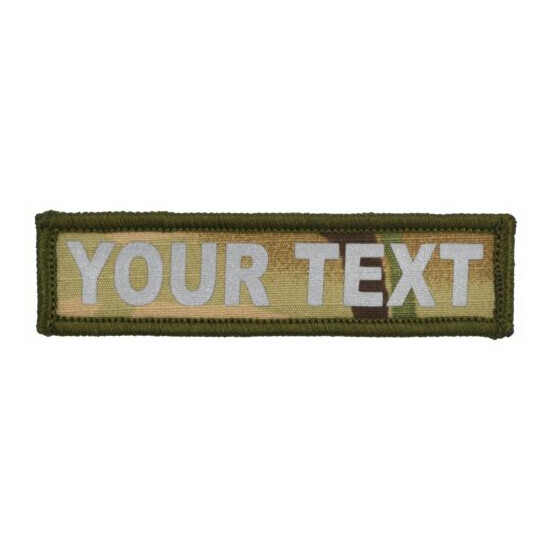 Custom Text Reflective Patch - Multiple Sizes Military/ Patch Hook Backing {16}