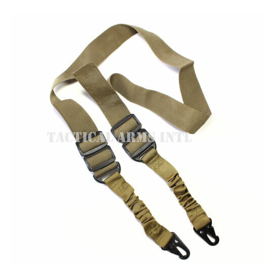 Tactical HIGH STRENGTH Dual 2 Two Point Bungee Sling Quick Release FDE Earth USA {1}