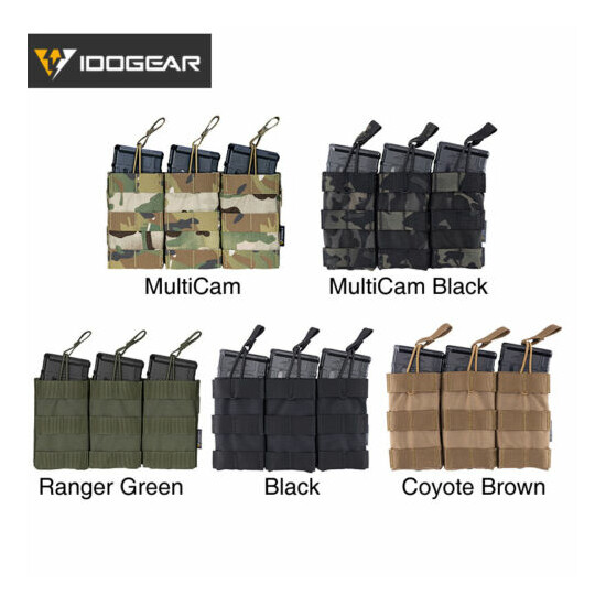IDOGEAR Tactical 5.56 .223 Mag Pouch MOLLE Modular Triple Open Top Hunting Gear {11}