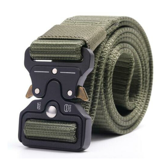 1.5" Nylon Tactical Waist Belt Men Metal Buckle Outdoor Military Training Girdle {7}