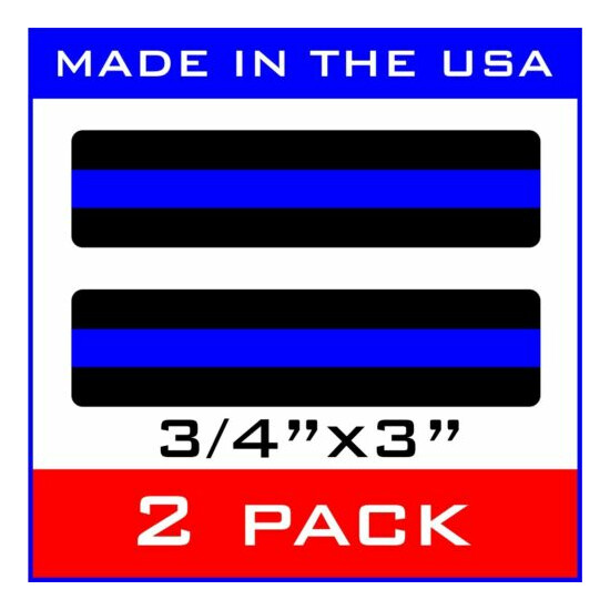 (2) Thin Blue Line Weatherproof Tactical Helmet Decals Stickers Police Gear {1}