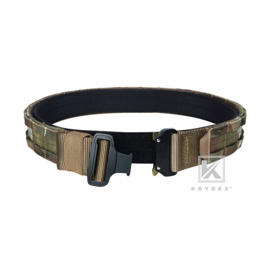 KRYDEX Tactical Belt 1.75 in Rigger MOLLE Heavy Duty Belt Quick Release Multicam {3}