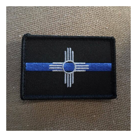 Subdued Thin Blue Line New Mexico State Flag Patch, Law Enforcement {3}