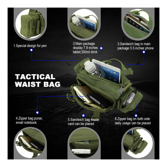 Mens Tactical Workout Pouch Military Molle Waist Bag Duffle Bag Large Handbag {31}