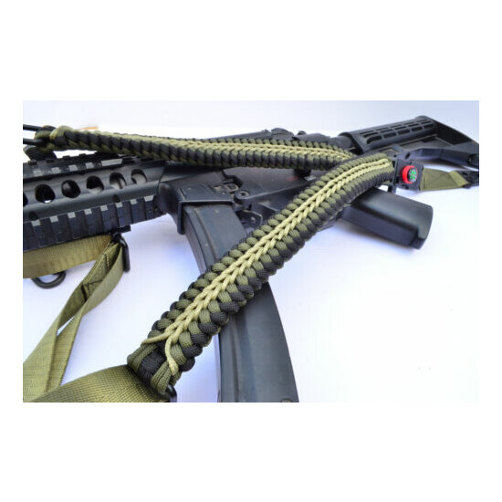 Tactical 550 Paracord Rifle Gun Shotgun Sling 1 Point Compass & Flint CROCODILE {1}