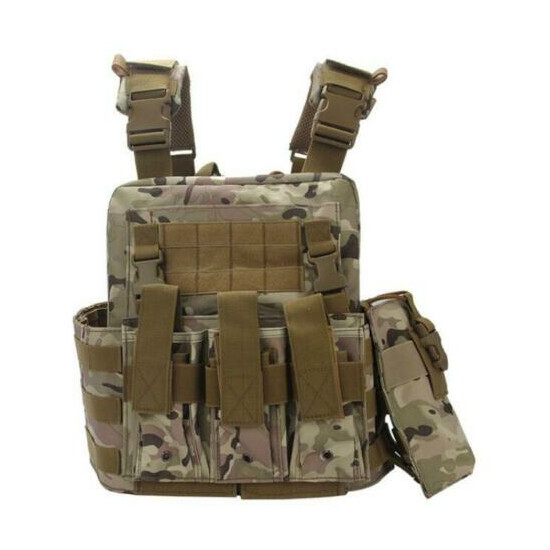 4PCS Tactical Vest Gun Holder Molle Combat Assault Police Hunting Gear Chest Rig {20}