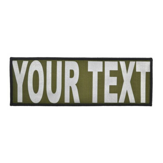 Custom Text Reflective Patch - Multiple Sizes Military/ Patch Hook Backing {11}