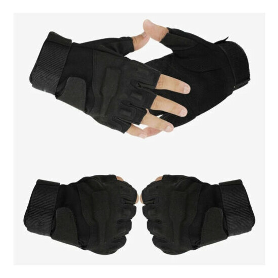 Outdoor Mens Tactical Army Military Fingerless Combat Cycling Half Finger Gloves {5}