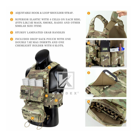KRYDEX Low Vis Slick Armor Carrier & Micro Fight Placard & Drop Pouch Multicam {11}