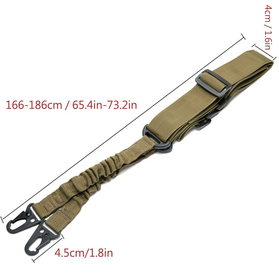 Adjustable Tactical 2 Two Point Bungee Rifle Gun Sling Strap Military Hunting US {2}
