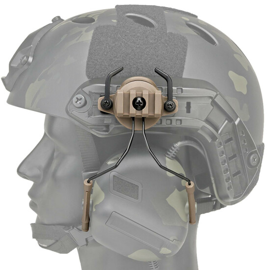 2Pc Tactical Helmet Rail Adapter Headset Holder Rack for 19-21mm Helmet Rail {27}