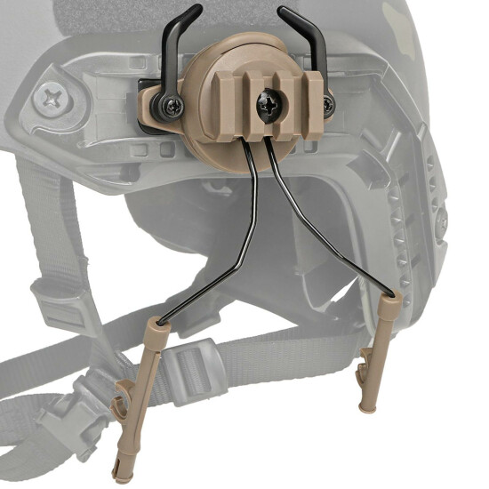 2Pcs Tactical Helmet Rail Adapter Hunting Earmuffs Headset Holder {10}